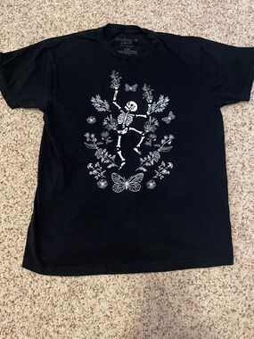 Obsessive Love Black Halloween Skeleton Tshirt Size L